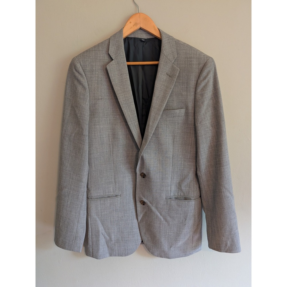 J.Crew Thompson Voyager Blazer Mens 38R Light Gray 100% Wool Suit Jacket B8632